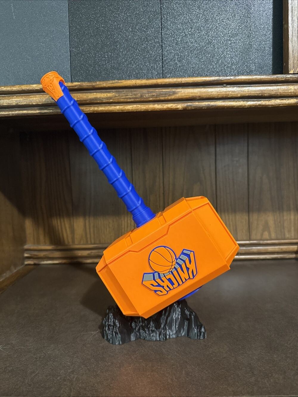 New York Knicks 3D Printed Thor Hammer With Wall Mount